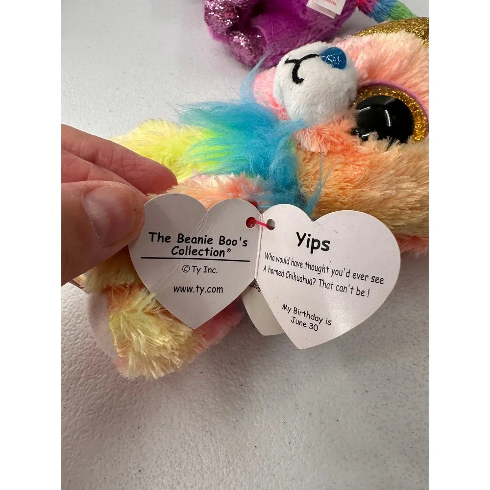 Ty Beanie Boos Plush Fantasia Yips Rosette Unicorn Chihuahua 6in Lot 3 Kids Toy